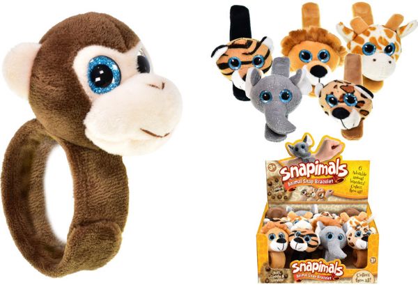 12x Snapimals - Wild Animal Snap Bracelets In Counter Display